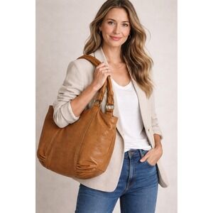 Sigrid Olsen Shoulder Bag Women Large Tan Good Boho Chic